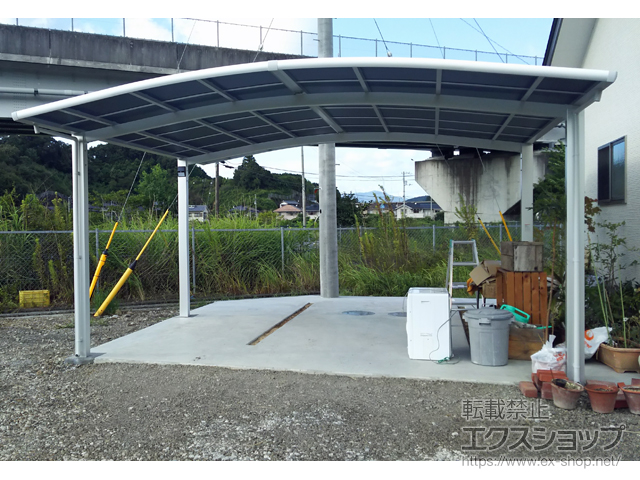 高知県四万十市ののカーポート ネスカR (ラウンドスタイル) ワイド 積雪〜20cm対応 施工例
