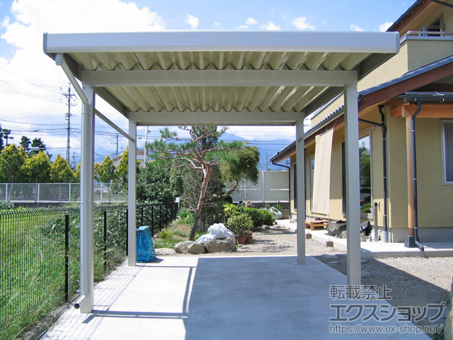 長野県安曇野市ののカーポート ジーポートneo Aタイプ 角柱4本柱 積雪〜100cm対応 施工例