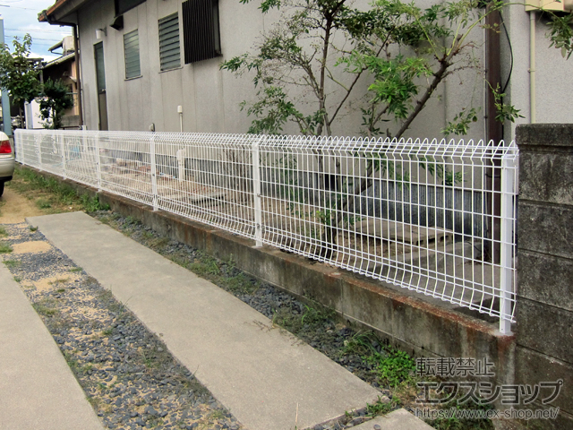 岡山県岡山市ののフェンス・柵 メッシュフェンス G10 自由柱式 施工例