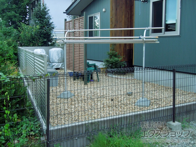 福島県福島市ののフェンス・柵 ミエーネフェンス 目隠しルーバータイプ 自由柱施工 施工例