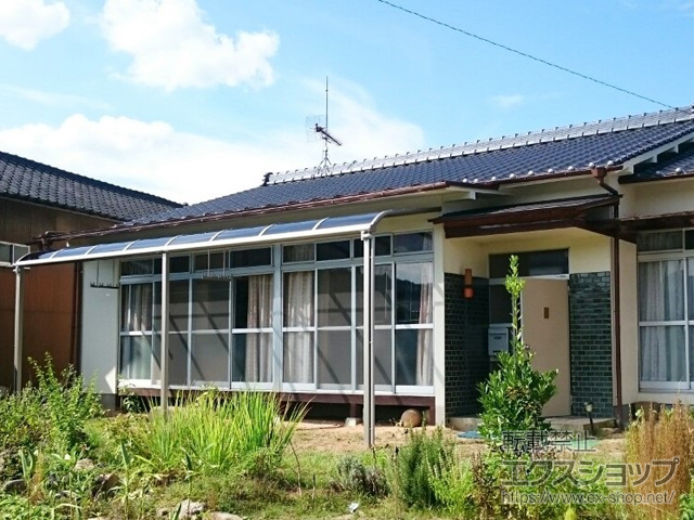 岡山県岡山市ののテラス屋根 プレシオステラス R型 テラスタイプ 連棟　積雪〜20cm対応 施工例