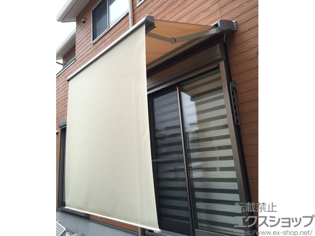 福岡県北九州市のLIXIL リクシル（トステム）のオーニング・日よけ 彩風 あやかぜ CR型 電動式 スクリーン付タイプ 施工例