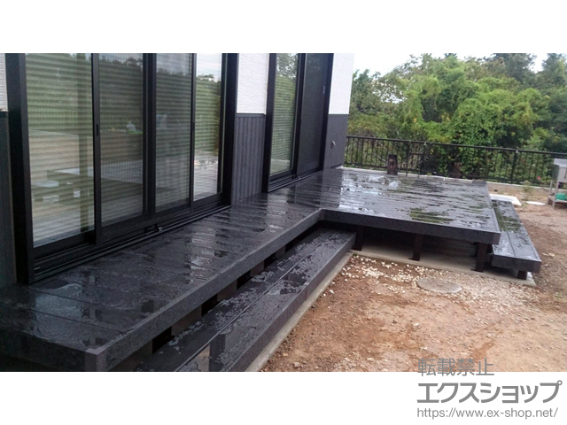 三重県志摩市ののウッドデッキ リウッドデッキ 200＋段床セット1段 正面タイプ×2箇所 施工例