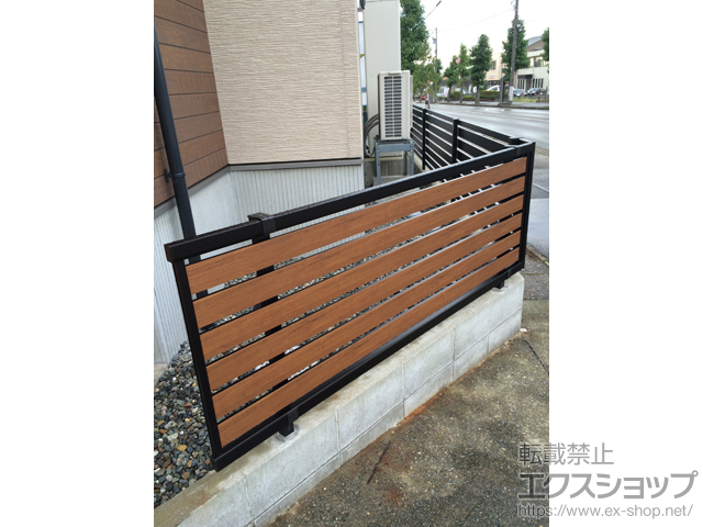 石川県金沢市ののフェンス・柵 モクアルフェンス 横板タイプ 自由柱 施工例