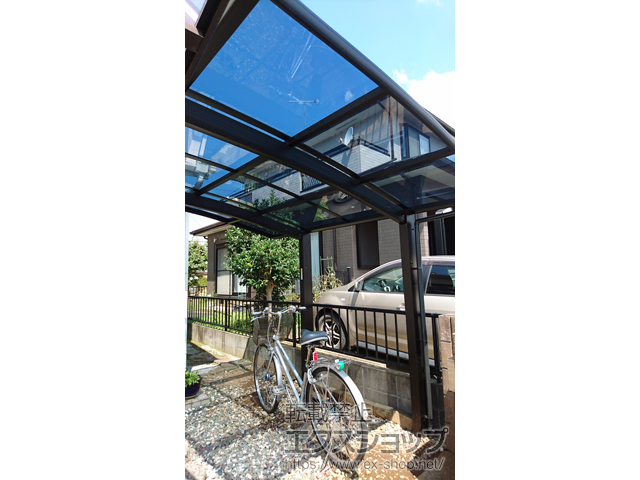 茨城県牛久市ののサイクルポート・駐輪場 プレシオスポート ミニ 積雪〜20cm対応 施工例