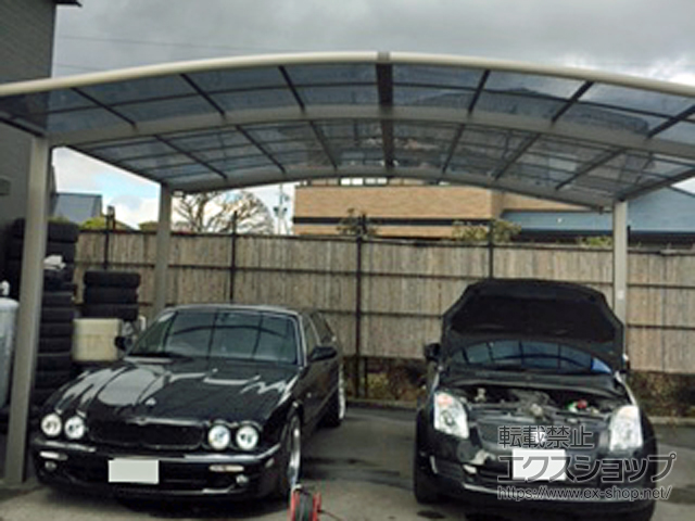 宮城県登米市ののカーポート ネスカR (ラウンドスタイル) ワイド 積雪〜20cm対応 施工例