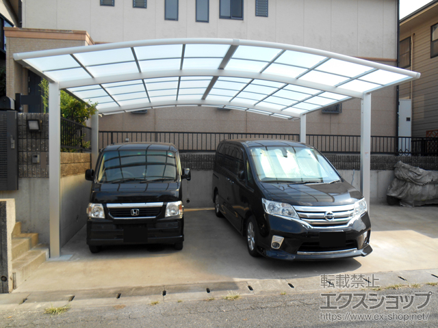 広島県福山市ののカーポート ネスカR (ラウンドスタイル) ワイド 積雪〜20cm対応 施工例