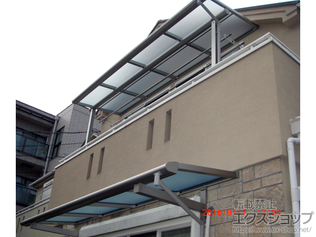 東京都立川市ののバルコニー・ベランダ屋根 ヴェクターテラス F型 ルーフタイプ 単体積雪〜20cm対応 施工例