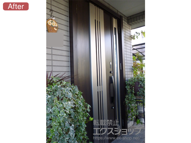 奈良県奈良市のLIXIL リクシル（トステム）の玄関ドア リシェントII 断熱K4仕様 親子仕様(ランマ無)L F86型※タッチキー(キー付リモコン)仕様 施工例