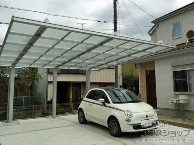 埼玉県さいたま市ののカーポート ダブルフェース 背面支持タイプ 積雪〜20cm対応 施工例