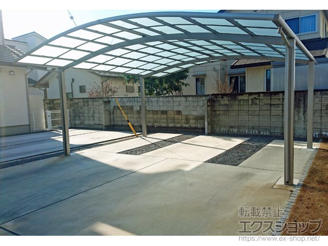 群馬県みどり市ののカーポート ネスカR (ラウンドスタイル) ワイド 積雪〜20cm対応 施工例