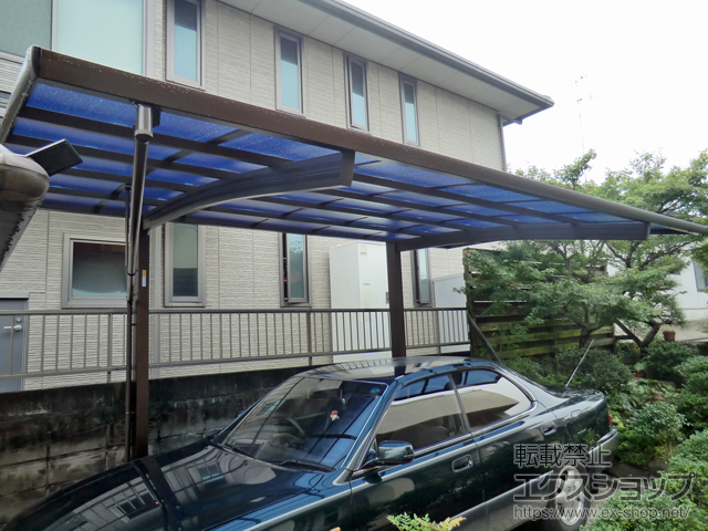 岡山県倉敷市ののカーポート レイナポートREグラン 前下がり　積雪〜20cm対応 施工例