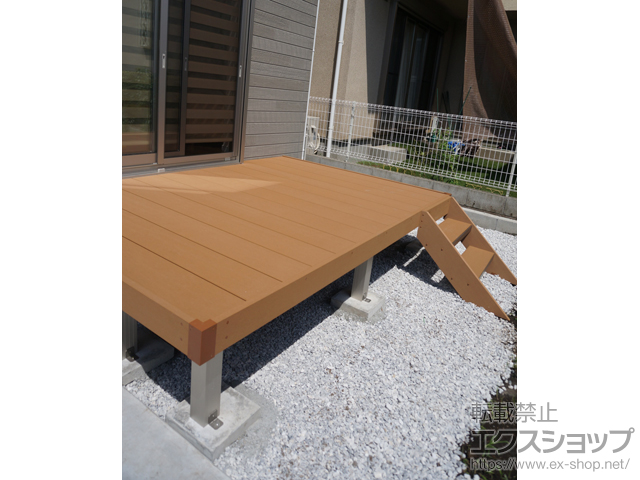 東京都日野市ののウッドデッキ マージウッドデッキ＋ステップ Sタイプ（2段） 施工例