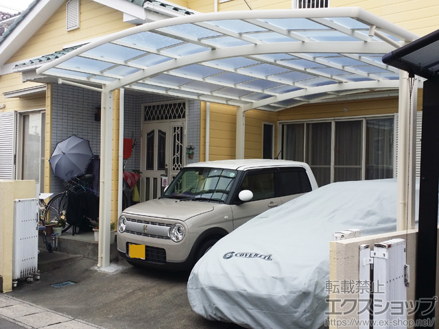 岐阜県羽島郡岐南町ののカーポート ネスカR (ラウンドスタイル) ワイド 積雪〜20cm対応 施工例