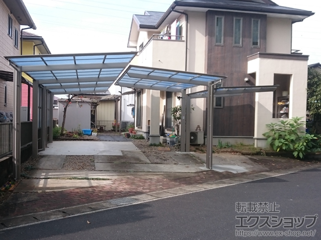 栃木県河内郡上三川町ののカーポート フーゴF (フラットスタイル) 積雪〜20cm対応 施工例