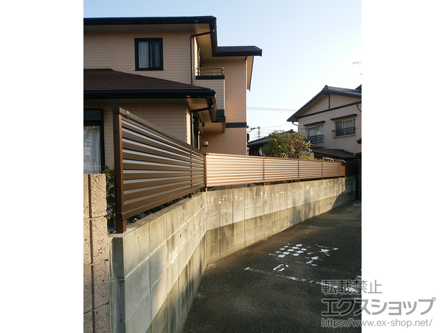 福岡県福岡市ののフェンス・柵 ミエーネフェンス 目隠しルーバータイプ 自由柱施工 施工例
