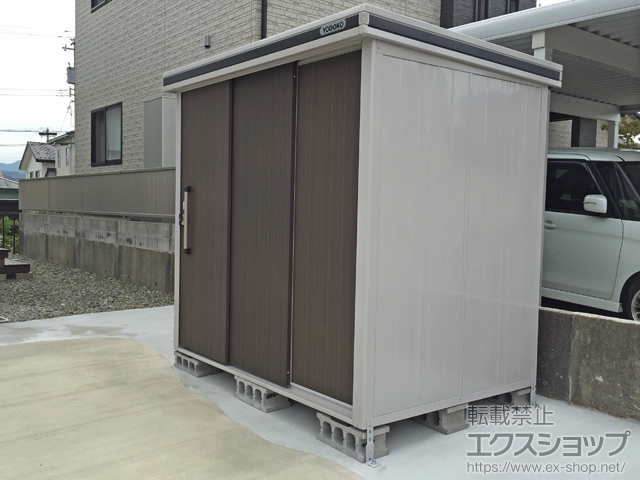 石川県小松市のの物置・屋外倉庫 エルモ 積雪型 (LMDS-2215-DW) 施工例