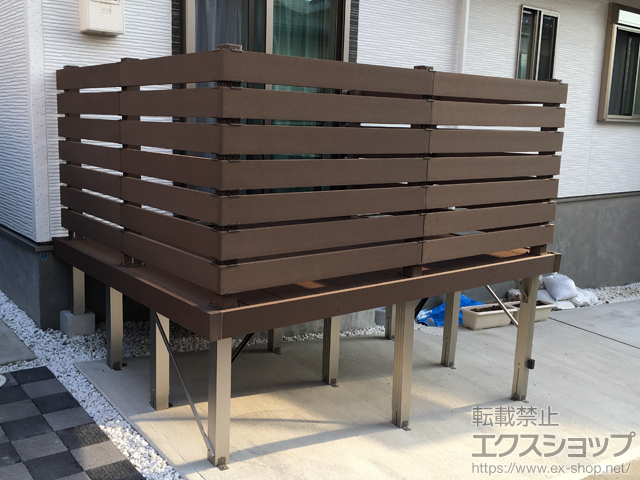 兵庫県神戸市ののウッドデッキ マージウッドデッキ＋ルーバーデッキフェンス 施工例