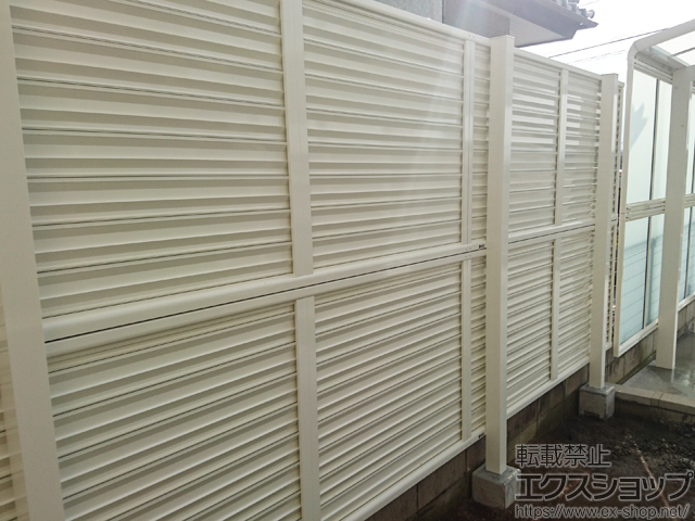 埼玉県川越市ののフェンス・柵 ミエーネフェンス 目隠しルーバータイプ 自由柱施工 施工例