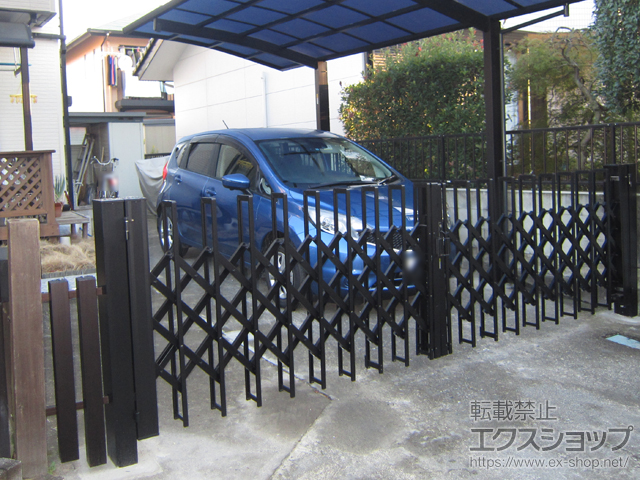 群馬県伊勢崎市ののカーゲート トリップゲート NC型 ノンキャスター 両開き 施工例