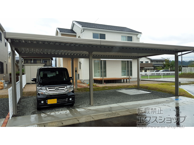 鹿児島県鹿児島市のLIXIL リクシル（トステム）のカーポート テリオスポートIII 900 3台用 角柱6本仕様 積雪〜30cm対応 施工例