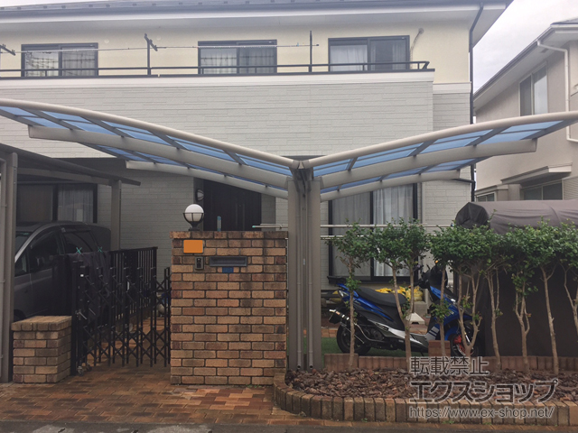 千葉県四街道市ののカーポート ネスカR (ラウンドスタイル) Y合掌 積雪〜20cm対応 施工例