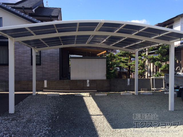 佐賀県佐賀市ののカーポート ネスカR (ラウンドスタイル) ワイド 積雪〜20cm対応 施工例