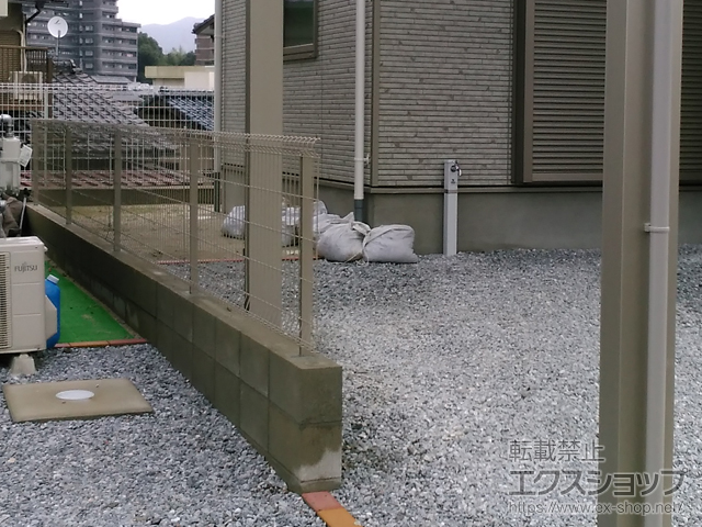 福岡県北九州市ののフェンス・柵 イーネットフェンス 2F型 自由柱施工 施工例