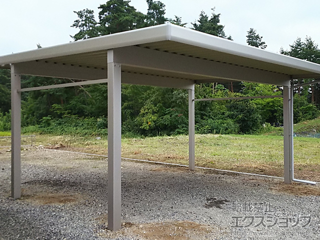長野県大町市ののカーポート ジーポートneo Aタイプ 2台用 角柱4本仕様 積雪〜100cm対応 施工例