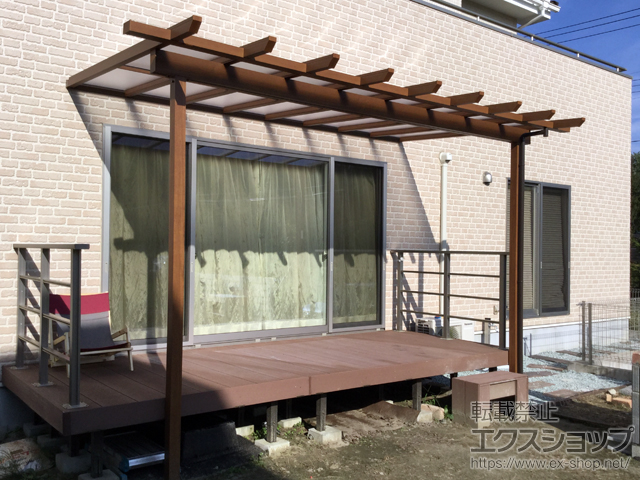 宮城県黒川郡富谷町ののテラス屋根 サザンテラス (パーゴラ仕様) 積雪50cm対応 テラスタイプ 単体 施工例