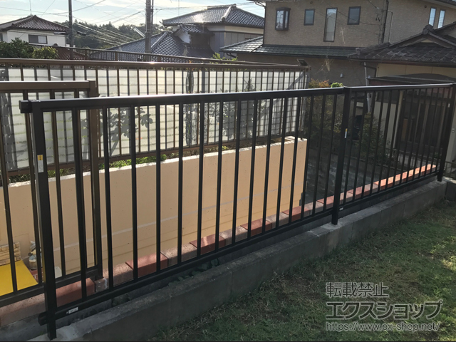 福島県いわき市ののフェンス・柵 ミエッタフェンス 防犯たて格子タイプ 自由柱 施工例