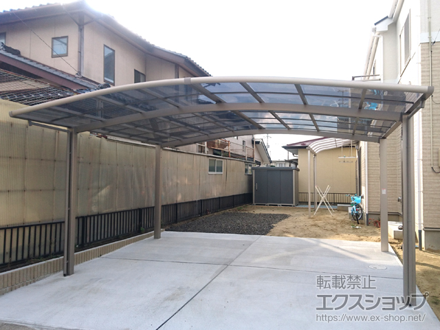宮城県名取市ののカーポート ネスカR (ラウンドスタイル) ワイド 積雪〜20cm対応 施工例