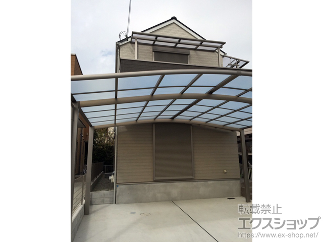 兵庫県神戸市ののカーポート ネスカR (ラウンドスタイル) ワイド 積雪〜20cm対応 施工例