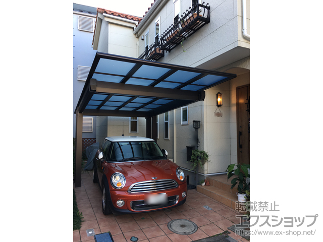 神奈川県川崎市ののカーポート エフルージュEX 後方支持タイプ 積雪〜20cm対応 施工例