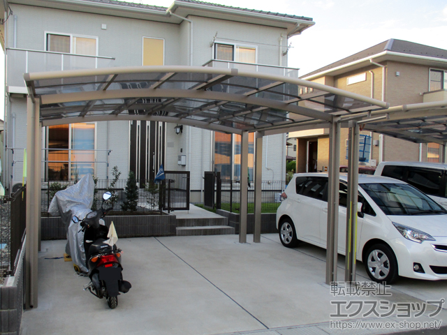 宮城県黒川郡富谷町ののカーポート ネスカR (ラウンドスタイル) ワイド 積雪〜20cm対応 施工例