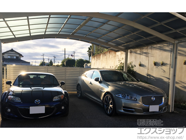 埼玉県久喜市ののフェンス・柵 ミエーネフェンス 目隠しルーバータイプ 2段支柱 自立建て用（パネル2段） 施工例