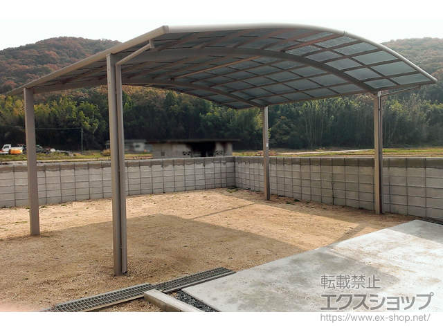 岡山県瀬戸内市ののカーポート ネスカR (ラウンドスタイル) ワイド 積雪〜20cm対応 施工例