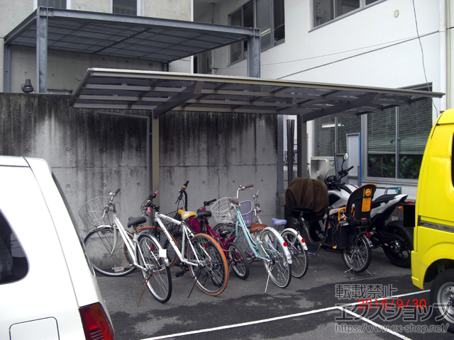広島県広島市ののサイクルポート・駐輪場 ネスカFミニ (フラットスタイル) 積雪〜20cm対応 施工例