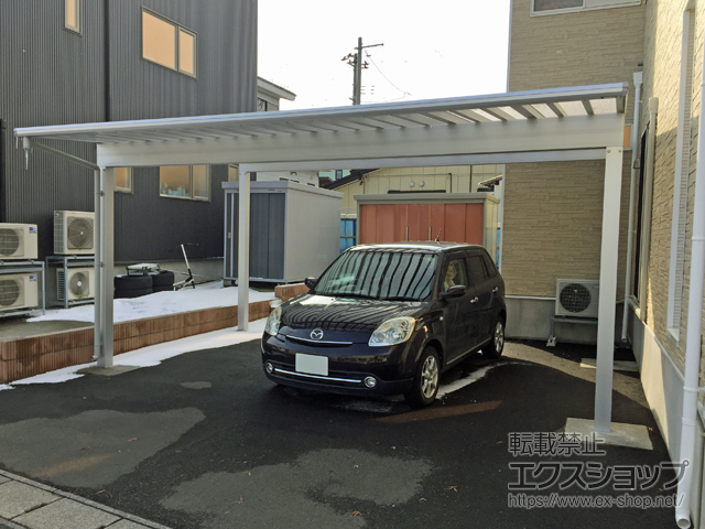 青森県三沢市ののカーポート エフルージュ ツイン50 積雪〜50cm対応 施工例