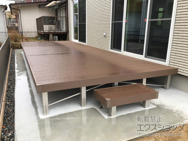 福島県いわき市ののウッドデッキ リウッドデッキ 200＋独立式リウッドステップ2型（1段） 施工例