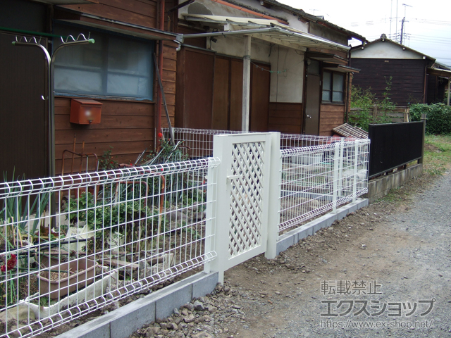 東京都福生市のの門扉 ライシス門扉 11型 ラチス格子 片開き 柱使用 施工例