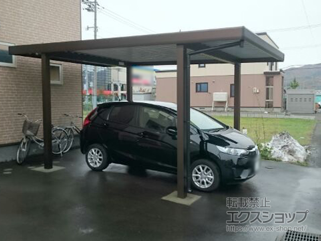 北海道札幌市ののカーポート ジーポートneo Aタイプ 角柱4本仕様 積雪〜100cm対応 施工例