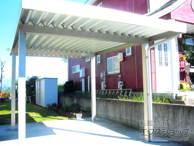 長野県上水内郡飯綱町ののカーポート ジーポートneo Aタイプ 角柱4本仕様 積雪〜100cm対応 施工例