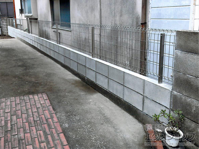 熊本県熊本市ののフェンス・柵 イーネットフェンス1F型 自由柱施工 施工例