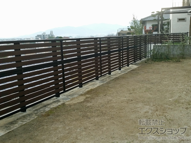 福岡県福岡市ののフェンス・柵 モクアルフェンス 横板タイプ 自由柱施工 施工例