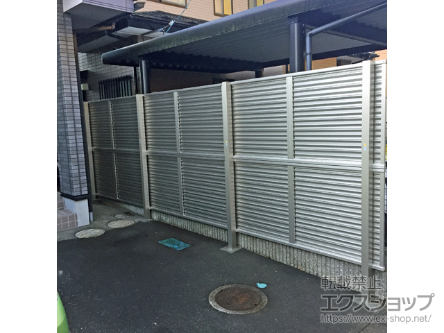 宮城県宮城郡利府町ののフェンス・柵 ミエーネフェンス 目隠しルーバータイプ 2段支柱 自立建て用（パネル2段） 施工例