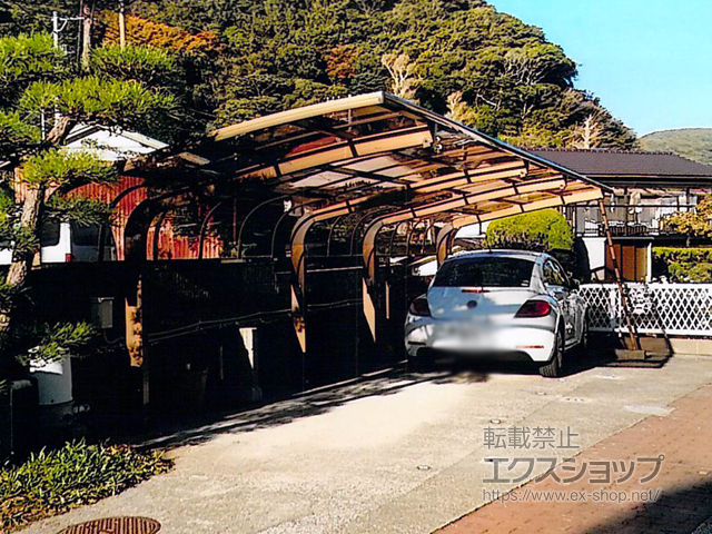 神奈川県横須賀市のLIXIL リクシル（トステム）のカーポート テールポートシグマIII 縦連棟 積雪〜20cm対応 施工例