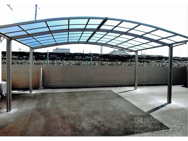 愛知県西尾市ののカーポート ネスカR (ラウンドスタイル) ワイド 積雪〜20cm対応 施工例