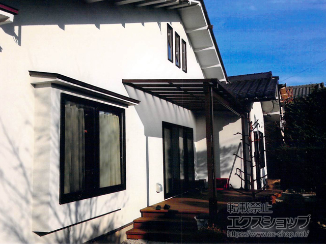 長野県塩尻市ののテラス屋根 サザンテラス (フレーム仕様) テラスタイプ 単体 積雪〜50cm対応 施工例