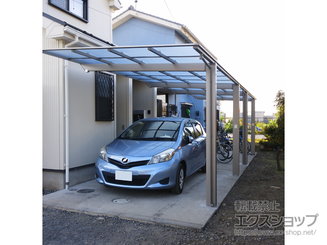 東京都国立市ののカーポート ネスカＦ (フラットスタイル) 縦連棟 積雪〜20cm対応 施工例
